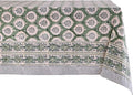 ATOSII Kari Green 100% Cotton Rectangle Boho Summer Tablecloth, Block Print Floral Table Cloth Linen for Dining, Parties, Wedding, Outdoors Home Decor 60 X 108 Inches I 8 Seater I