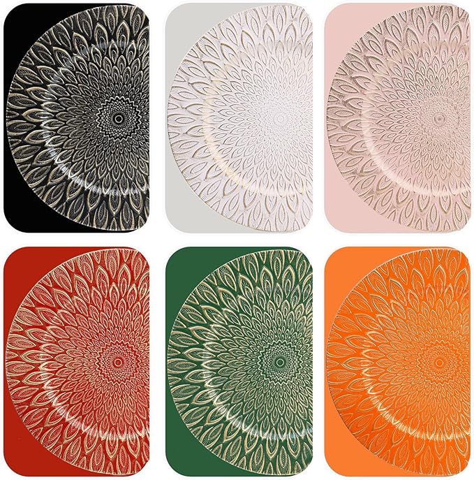 White Charger Plates, 13 Inch Set of 6 Plastic Peacock Chargers for Dinner Plates,Table Settings, Easter, Thanksgiving, Christmas Party, Family Gathering.