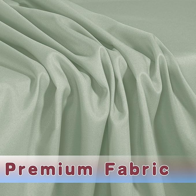 HolidayIdeas Fitted Table Covers - 96 x 30 Inch - 2 Pack Rectangle Tablecloths for 8 Foot Tables, Polyester Fabric Tablecloth for Parties, Holiday Dinner, Trade Show (Sage Green)