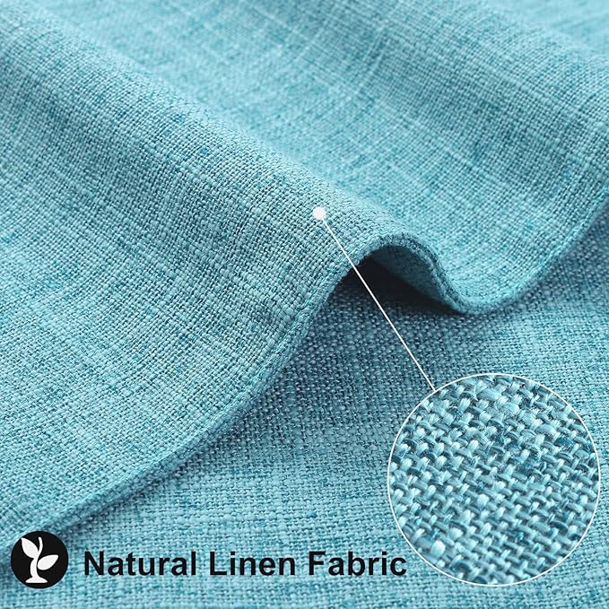 homing Cotton Linen Placemats Set of 4, Cloth Washable Farmhouse Dining Table Mats for Indoors & Outdoors, Easy to Clean, Light Blue, 13 x 19 Inch