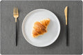 Jovono Faux Leather Placemats Set of 8, Waterproof Washable Table Mats, Easy-Clean Heat Resistant Kitchen Vinyl Place Mat for Dining Table, Restaurant, Indoor, 17.8"x11.8", Gray