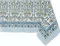 ATOSII Nargis Blue 100% Cotton Rectangle Summer Tablecloth, Indian Block Print Floral Table Cloth I Dining Parties Weddings Outdoors Holidays 60 X 108 Inches 8 Seater I Grandmillennial Farmhouse Boho