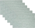 Sweet Home Collection 100% Cotton Placemats for Dining Room Rectangle Two Tone Woven Fabric 13" x 19" Soft Durable Table Mat Set, Set of 4, Pale Green