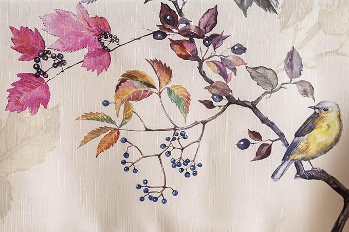 Maison d' Hermine Table Cloth Rectangle Table 100% Cotton 60 x 108 Inches Fall Tablecloth Reusable Everyday Use for Thanksgiving Christmas Decorations Dining Farmhouse Party (Equinoxe - Beige)