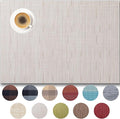Placemats Set of 4 - Easy Clean Woven Vinyl Placemats for Dining Table, Indoor/Outdoor Place Mats, Washable PVC Table Mats （Pale Beige）