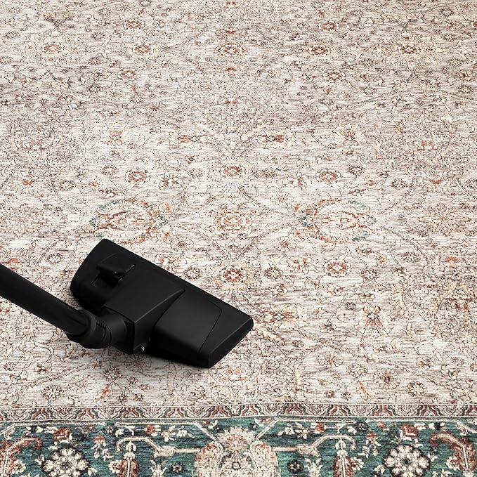 Keen Home Design 9x12 Rug - Machine Washable Area Rug with Non-Slip Backing, Ideal for Living Room, Dining Room, Bedroom - Vintage, Easy Clean, Durable, Low Pile - (9' x 12')