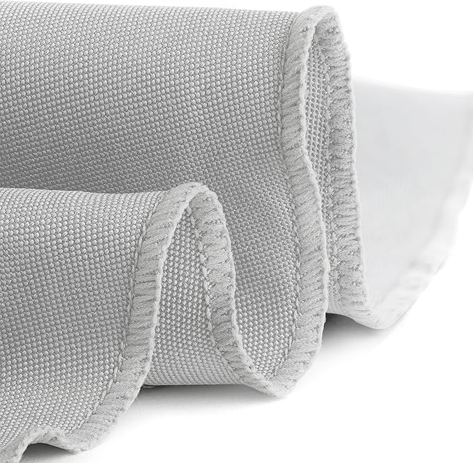 Gee Di Moda Round Tablecloth - 120 Inch Silver Round Table Cloth for 60 to 96 Inch Round Tables - Heavy Duty Washable Fabric - for Buffet Table, Holiday Party, Dinner, Wedding & Baby Shower