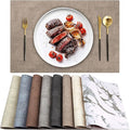 Leather Heat Resistant Placemats Set of 6 Waterproof Wipeable Washable PU Table Mats,Easy to Clean Anti-Slip Place Mats (Light Brown, 6)