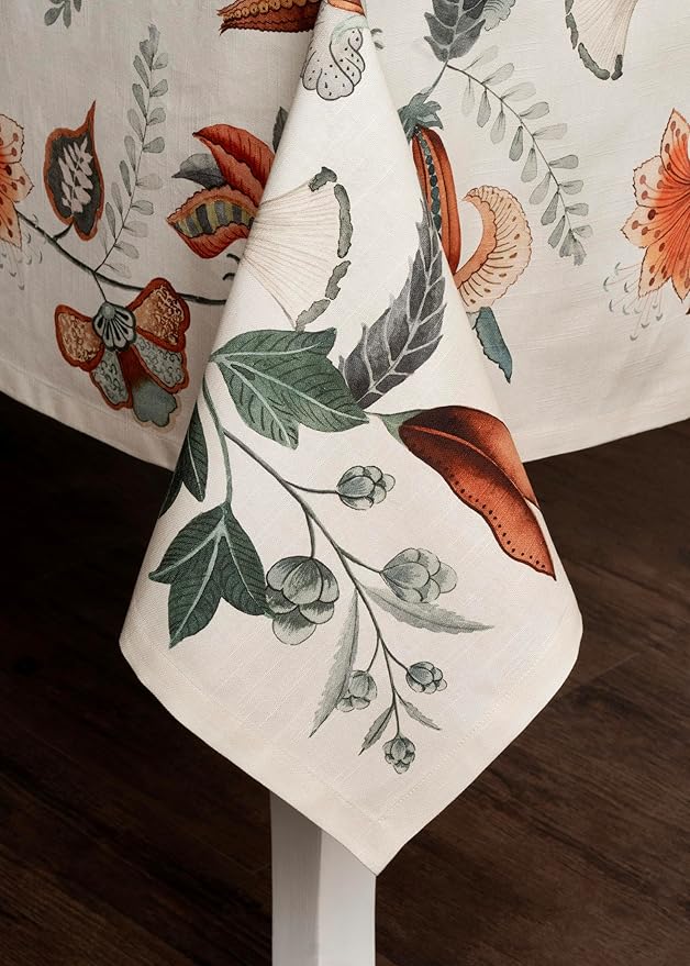 Maison d' Hermine Table Cloth Square Table 100% Cotton 54 x 54 Inches Fall Tablecloth Reusable Everyday Use for Thanksgiving Christmas Decorations Dining Farmhouse Party (Dalida)
