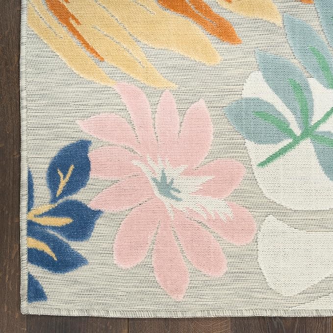 Nourison Home Suncoast Multicolor 4' x 6' Area Rug - Easy Clean, Non Shedding, Bed Room, Living Room, Dining Room, Kitchen (4' x 6')