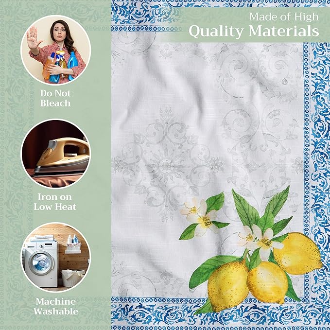 Maison d' Hermine Cloth Napkins Set of 4 100% Cotton Everyday Reusable Square Napkins Cloth Washable Dinner Party Wedding Restaurant Valentines Day Decorations Spring/Summer (Cedrat, 20" x 20")