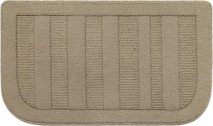 BEQHAUSE 24x40 Inch Kitchen Rug Mat Durable Kitchen Rugs Non-Slip Washable Absorbent Kitchen Mats for Floor Dirt-Resistant Semicircular Kitchen Mat (Beige)