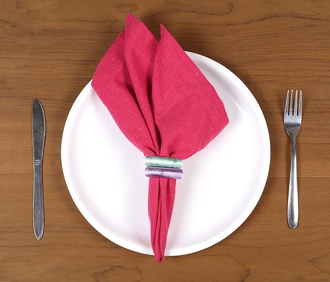 ALPHA Living HOME 24-Piece Yarn Wrap Napkin Rings - Decorative Napkin Rings,Bulk Napkins - Modern Table Décor for Every Occasion - Wedding Holidays Dinners Party Everyday Use (Multi Pastel)