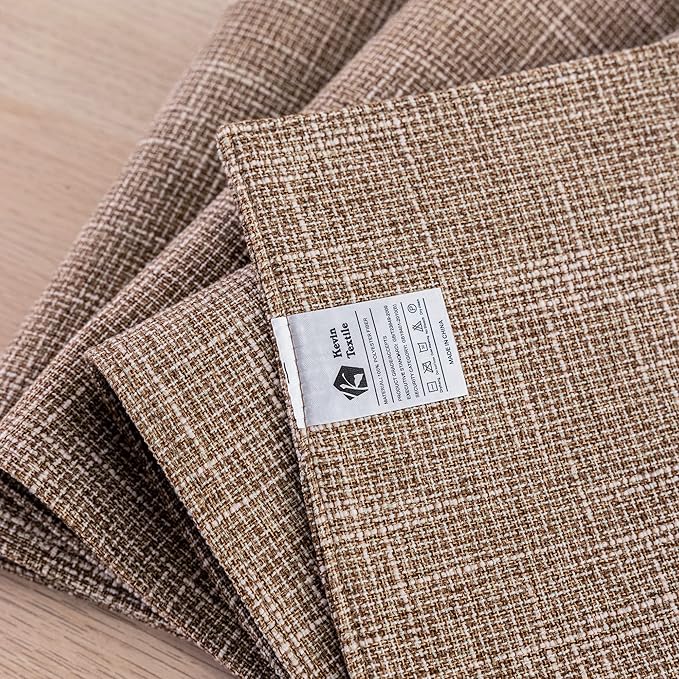 Kevin Textile Set of 4 Placemats Heat Resistant Dining Table Place Mats Kitchen Table Mats, 13"x19", Natural Linen