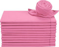 Lightnpro Cotton Dinner Napkins Set of 12, Hemstitched Dinner Cloth Napkins with Metred Corners, Washable and Reusable for Dining, Parties, Weddings, Holiday & Everyday Use - 18x18 Inch Baby Pink