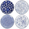 Selamica Ceramic Dinner Plates set of 4, 10.5 Inch Ceramic Plates for Kitchen, Large Serving Plates for Pasta Salad Steak, Microwave Dishwasher Safe, Blue