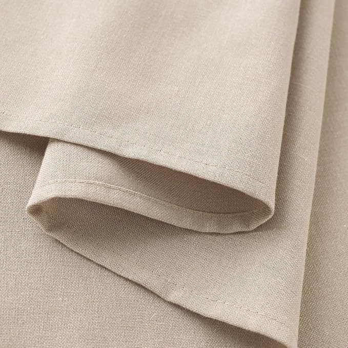 Beige Fabric Table Cloth for Dining Table Linen Farmhouse Rustic Neutral Kitchen Table Cover for 6 Foot Table Washable Heavy Duty Buffet Parties Camping 6ft 60x102 Inch