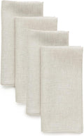 Solino Home Linen Cloth Napkins Set of 4-100% Pure Linen Light Natural Dinner Napkins 20 x 20 Inch for Spring, Easter - Athena, Handcrafted and Machine Washable