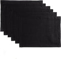 Solino Home Linen Black Placemats Set of 6 - 100% Pure Linen Placemats 14 x 19 Inch for Winter, Easter - Fete