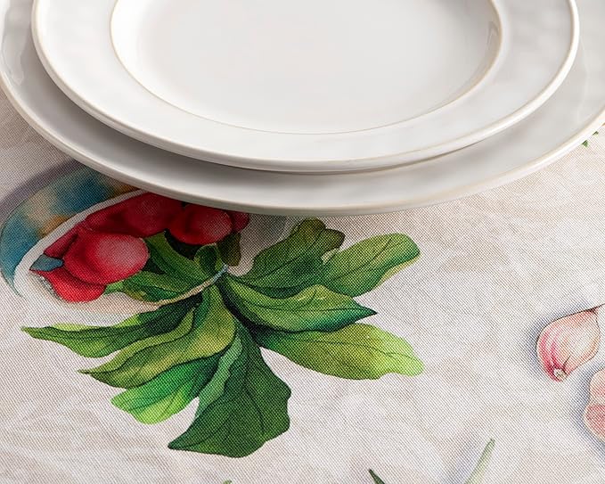 Maison d' Hermine Table Cloth Rectangle Table 100% Cotton 60 x 90 Inches Tablecloth Reusable Decorative for Dining Room Farmhouse Home Valentines Day Decorations Spring Summer - Gourmand