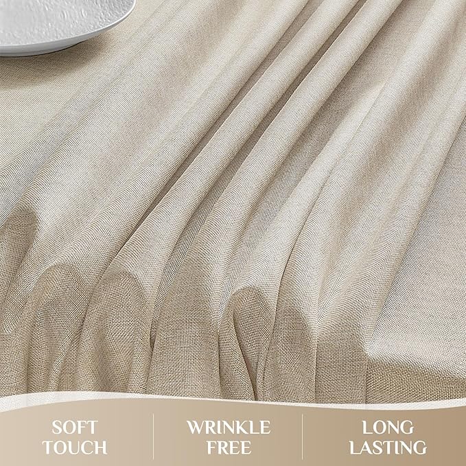 Softalker Large Tablecloths Rectangular 120 x 60 inch Linen Textured Table Cloth Outdoor Waterproof, Stain and Wrinkle Resistant,Sage Green Table Cloths for 6/8 Foot Rectangle Tables Decor for Spring