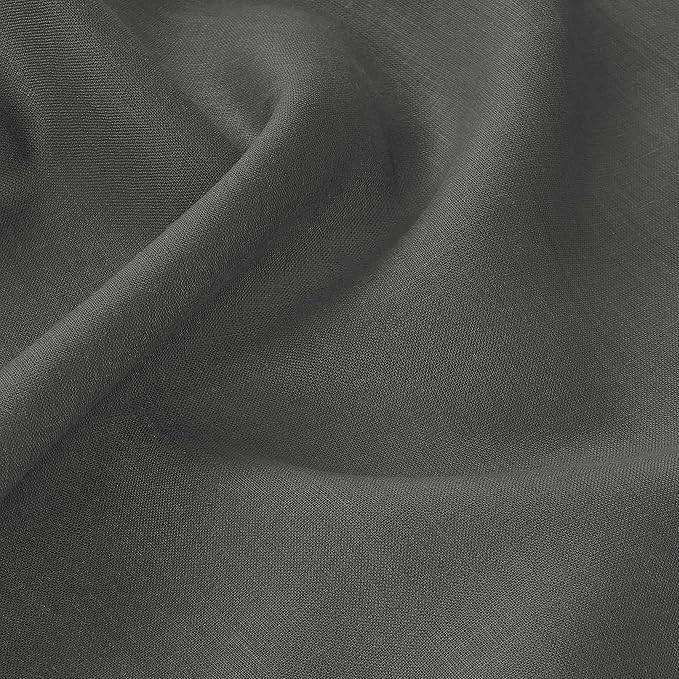 D'Moksha Homes Charcoal Grey Linen Tablecloth for Rectangle Tables 60 x 90 Inch - 100% Pure Linen Grey Table Cloth - Classic Hemstitch, Machine Washable Tablecloth for Spring, Easter