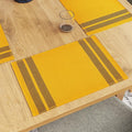 Encasa XO Dining Placemat Set of 6 | Ladder Yellow Color | Fine Ribbed Cotton Table mat | Size 18x13 in | Machine Washable