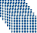Urban VillaPlacemats for Dining Table 100% Cotton Placemats 14''x20'' Over Sized Tablemats Set of 6 Placemats Blue/White Buffalo Check Tablemats for Family Dinners Wedding PartiesPlacemats
