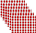 Urban VillaPlacemats for Dining Table 100% Cotton Placemats 14''x20'' Over Sized Tablemats Set of 6Placemats Red/White Buffalo Check Tablemats for Family Dinners Wedding PartiesPlacemats