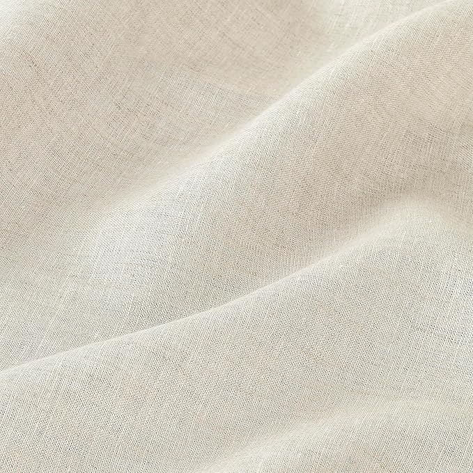 D'Moksha Homes Light Natural Linen Tablecloth 60 x 108 Inch - 100% Pure Linen Natural Table Cloth for Rectangle Tables - Classic Hemstitch, Machine Washable Tablecloth for Valentines, Spring, Easter