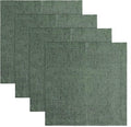 Solino Home Linen Square Placemats Set of 4 - Forest Green Placemats 14 x 14 Inch - 100% Pure Linen Table Mats for Winter, Easter, St Patricks Day - Athena
