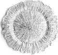 allgala 13-Inch 6-Pack Heavy Quality Round Charger Plates-Reef Silver-HD80332