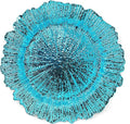 allgala 13-Inch 6-Pack Heavy Quality Plastic Charger Plates-Reef Turquoise-HD80336