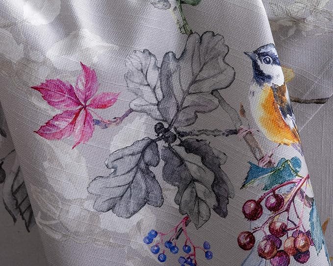 Maison d' Hermine Table Cloth Rectangle Table 100% Cotton 60 x 120 Inches Fall Tablecloth Reusable Everyday Use for Thanksgiving Christmas Decorations Dining Farmhouse Party (Equinoxe - Grey)