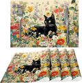 Cat Placemats Set of 4 Washable Table Place Mats for Dining Kitchen Party Decor