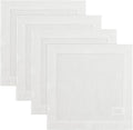 Solino Home Square Placemats Set of 4-100% Pure Linen White Cloth Placemats 14 x 14 Inch - Classic Hemstitch, Machine Washable Place Mats for Winter, Spring, Easter, Valentines