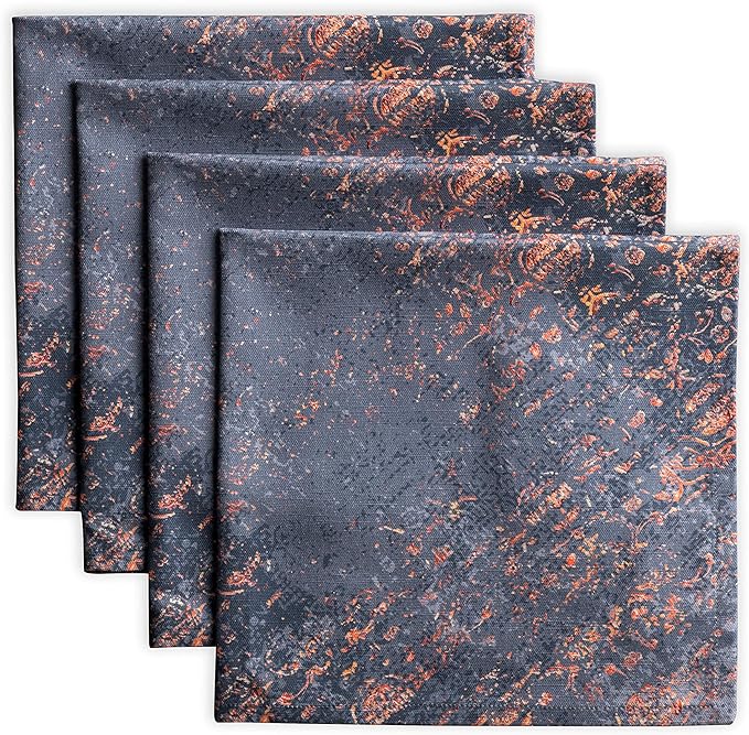 Maison d' Hermine Cloth Napkins Set of 4 100% Cotton for Thanksgiving Christmas Decorations Everyday Reusable Square Fall Napkins Cloth Washable Dinner Party (Imperfection, 20"x20")