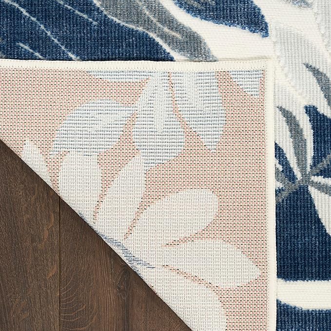 Nourison Home Suncoast Blue 2' x 6' Area Rug - Easy Clean, Non Shedding, Bed Room, Living Room, Dining Room, Kitchen (6' Runner)