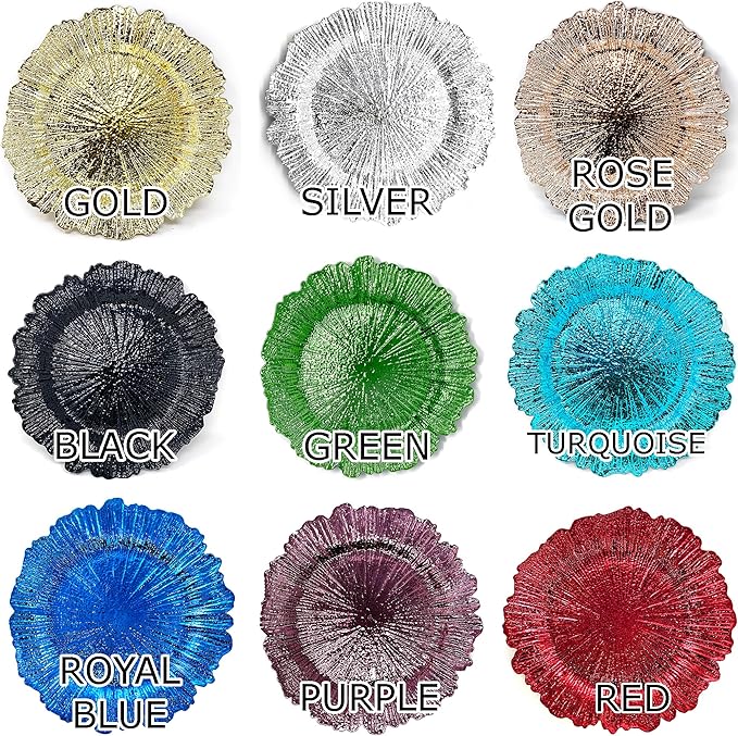 allgala 13-Inch 48-Pack Case Lot Heavy Quality Round Charger Plates-Reef Green-HD80335