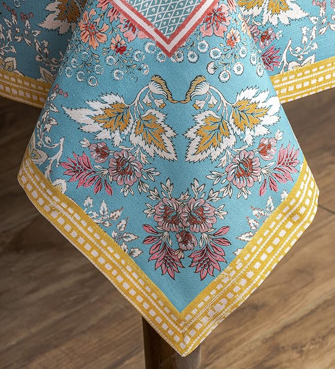 Maison d' Hermine Table Cloth Rectangle Table 100% Cotton 60 x 90 Inches Tablecloth Reusable Decorative for Dining Room Farmhouse Home Valentines Day Decorations Spring Summer - Marquise