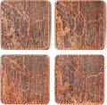 Portland Map Coaster by O3 Design Studio, Set Of 4, Sapele Wooden Coaster With City Map, Handmade