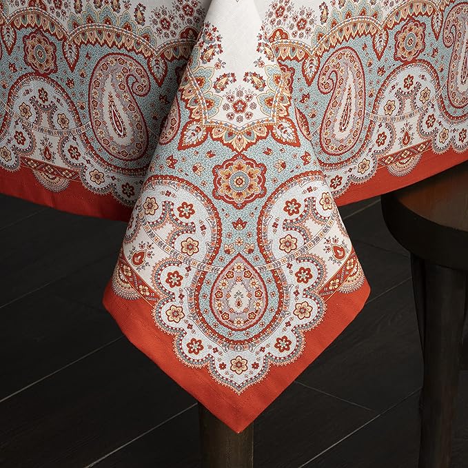 Maison d' Hermine Table Cloth Rectangle Table 100% Cotton 60 x 108 Inches Fall Tablecloth Reusable Everyday Use for Thanksgiving Christmas Decorations Dining Farmhouse Party (Cachemire)