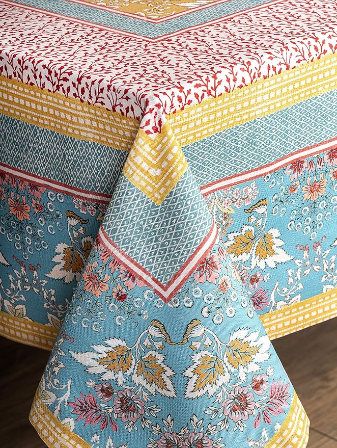 Maison d' Hermine Table Cloth Rectangle Table 100% Cotton 54 x 72 Inches Tablecloth Reusable Decorative for Dining Room Farmhouse Home Valentines Day Decorations Spring Summer - Marquise