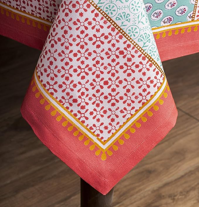 Maison d' Hermine Table Cloth Square Table 100% Cotton 54 x 54 Inches Tablecloth Reusable Decorative for Dining Room Farmhouse Home Valentines Day Decorations Spring Summer - Provence