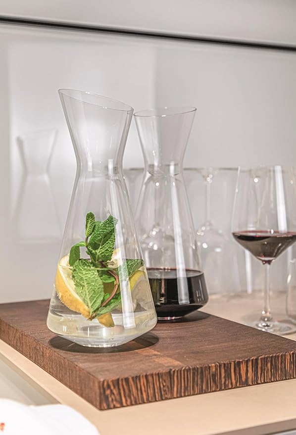 Spiegelau Style Crystal Wine Decanter, Elegant Carafe for Red and White Wine, Modern Glass Pitcher for Wedding Gifts, Housewarming, Hosting Essentials, Home Bar, 33 oz (1 L), Set of 1