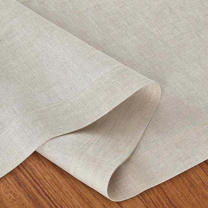 D'Moksha Homes Linen Light Natural Table Runner 72 Inches Long - 100% Pure Linen 14 x 72 Inch Table Runner for Dining, Valentines, Spring, Easter - Machine Washable