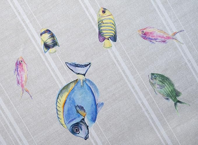 Maison d' Hermine Table Cloth Rectangle Table 100% Cotton 60 x 120 Inches Tablecloth Reusable Decorative for Dining Room Farmhouse Home Valentines Day Decorations Spring Summer - Poisson