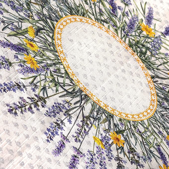 Maison d' Hermine Table Cloth Rectangle Table 100% Cotton 54 x 72 Inches Tablecloth Reusable Decorative for Dining Room Farmhouse Home Valentines Day Decorations Spring Summer - Fanny Lavender