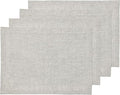 Solino Home Linen Placemats Set of 4-100% Pure Linen Oyster Grey Cloth Placemats 14 x 19 Inch for Spring, Easter - Athena