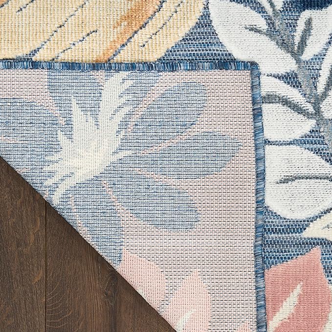 Nourison Home Suncoast Denim Multi 9' x 12' Area Rug - Easy Clean, Non Shedding, Bed Room, Living Room, Dining Room, Kitchen (9' x 12')
